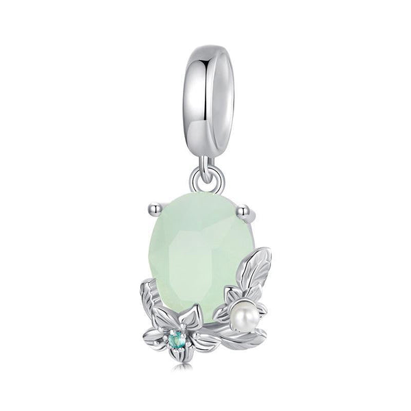 925 Sterling Silver Floral Pearl Pendant In Charms & Pendants