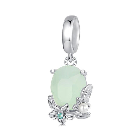 925 Sterling Silver Floral Pearl Pendant In Charms & Pendants