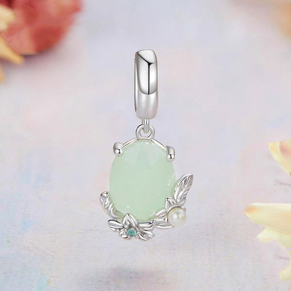 925 Sterling Silver Floral Pearl Pendant In Charms & Pendants