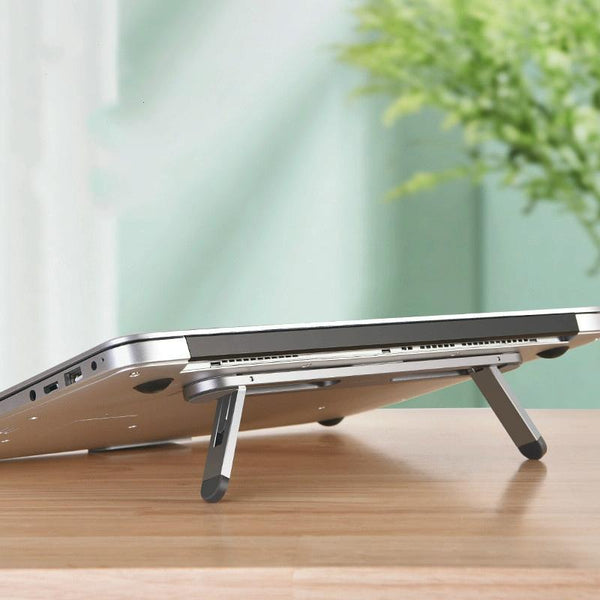 Foldable Laptop Stand With Fan And Heater Portable Adjustable Silver Stands Holders & Car Mounts