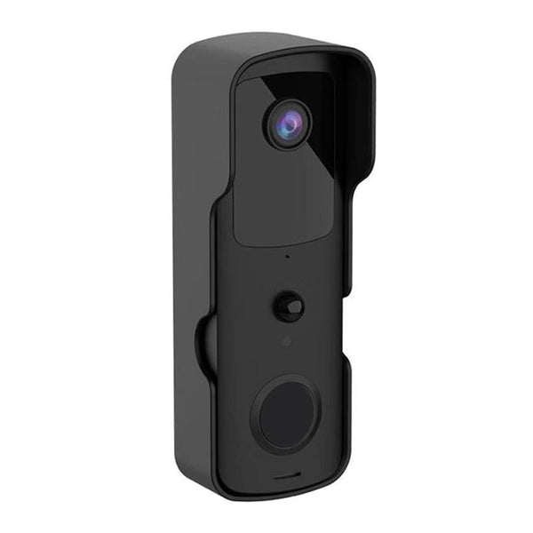 Wireless Smart Doorbell With Two Way Intercom & Night Vision Battery Powered Black Smart Doorbells