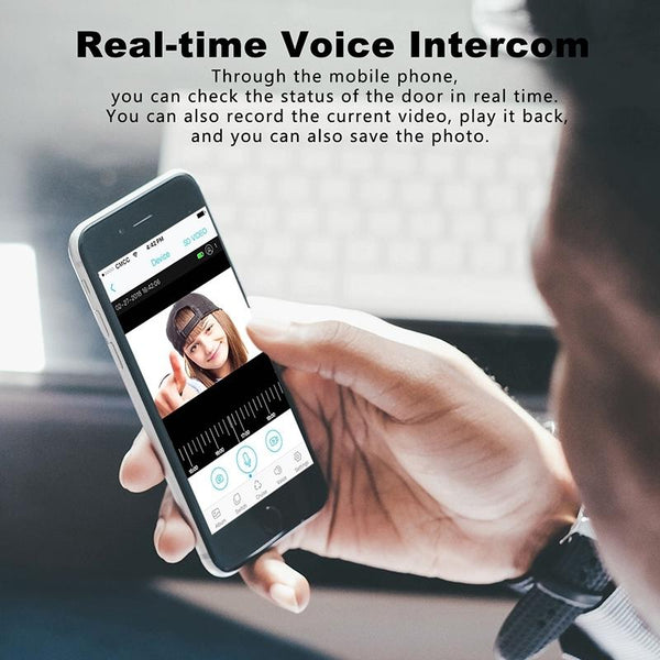 Wireless Smart Doorbell With Two Way Intercom & Night Vision Battery Powered Black Smart Doorbells