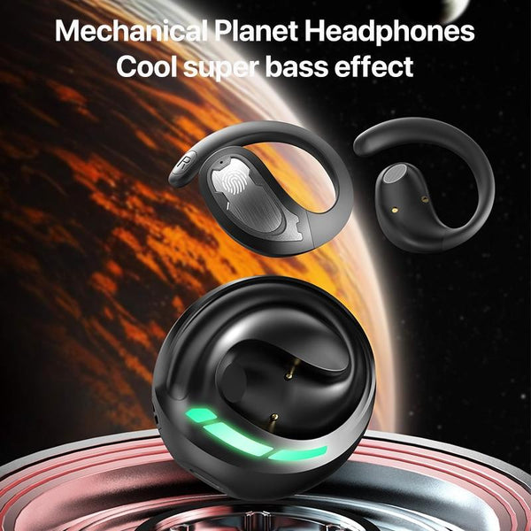 I19 Mechanical Planet Ear Mounted Wireless Bluetooth Earphone Beige Earbuds