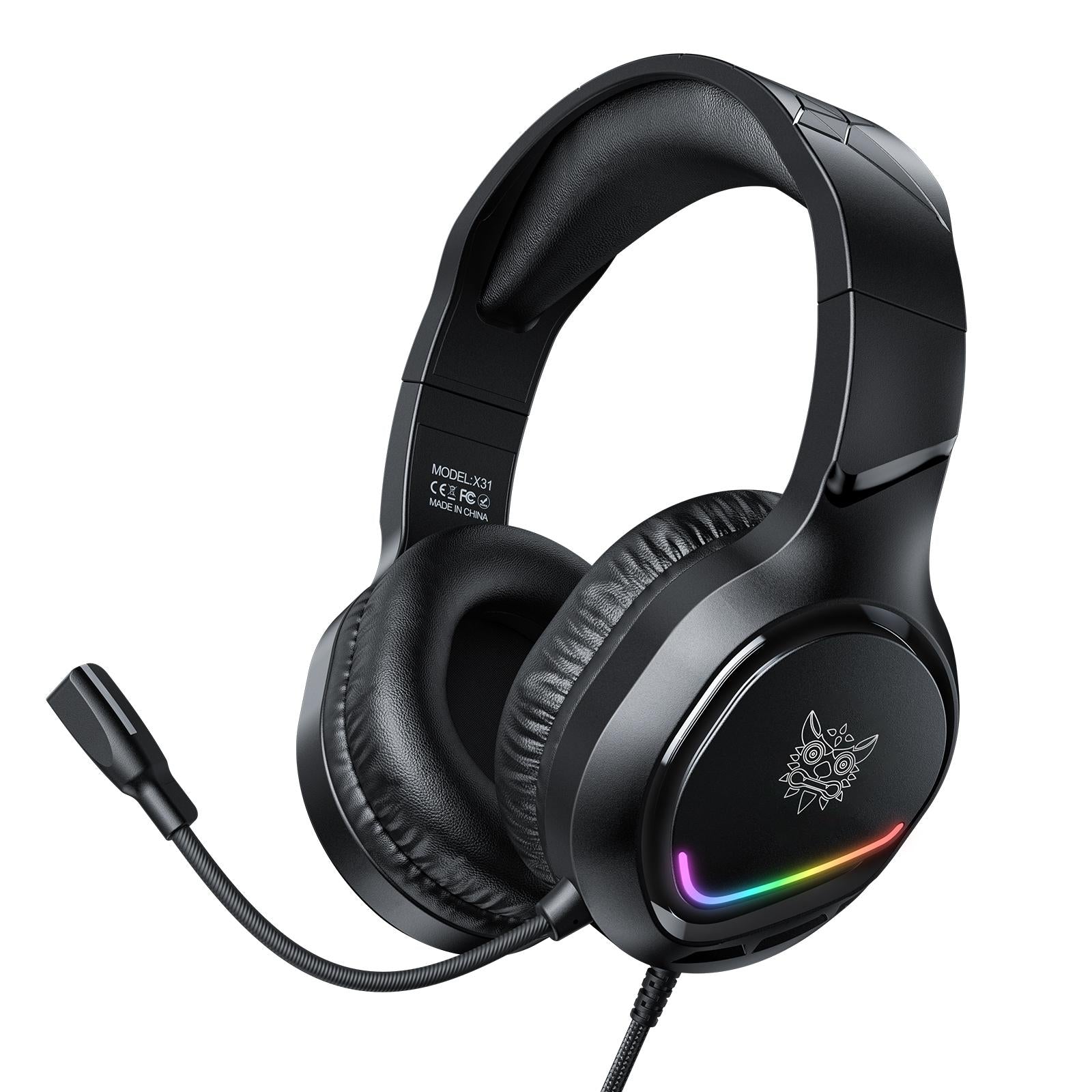Rgb Gaming Headset With Mic 2.2M Cable Black Headsets