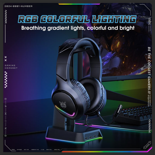 Rgb Gaming Headset With Mic 2.2M Cable Black Headsets