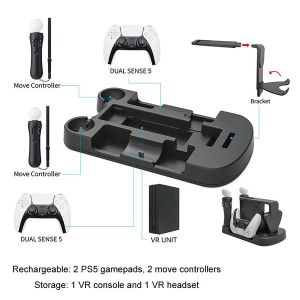 Multifunctional Ps5 / Move Vr Charging Stand White Chargers & Charging Docks