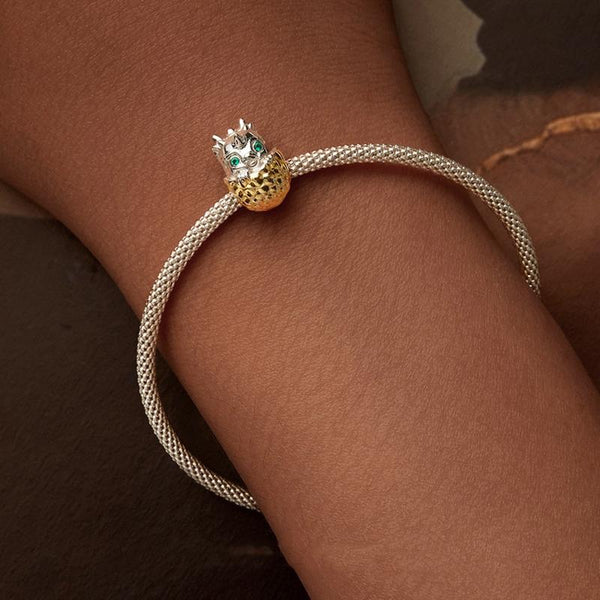 925 Sterling Silver Gold Plated Dragon Egg Beads Charms & Pendants