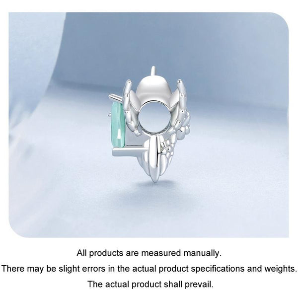 925 Sterling Silver Platinum Plated Hummingbird Flower Diy Beads Charms & Pendants