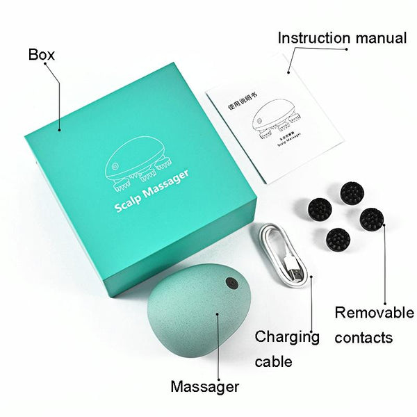 Compact Electric Head Massager Fits All Hair Types Blue Massagers