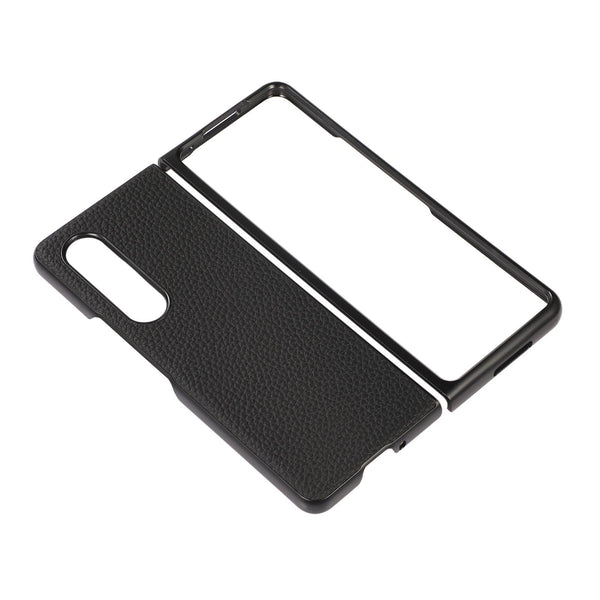 For Samsung Galaxy Z Fold4 5G Litchi Texture Case Two Tone Black Cases Covers & Skins