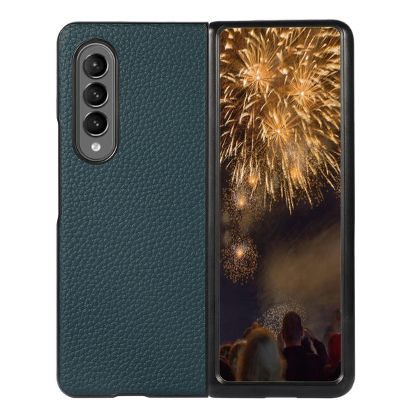 For Samsung Galaxy Z Fold4 5G Litchi Texture Case Two Tone Black Cases Covers & Skins