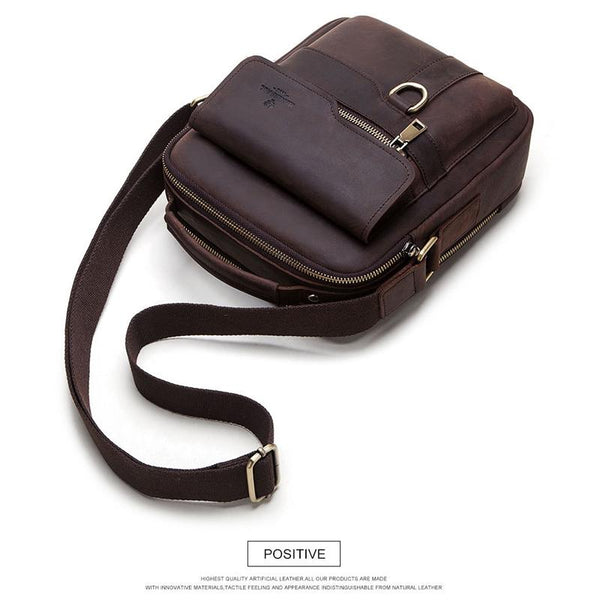 Brown Leather Cross Body Shoulder Bag For Men Bags