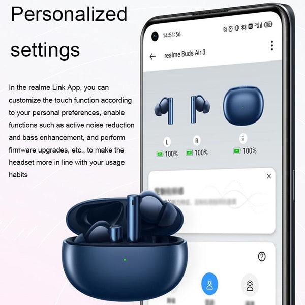 Blue Wireless Active Noise Cancelling For Sports Earbuds