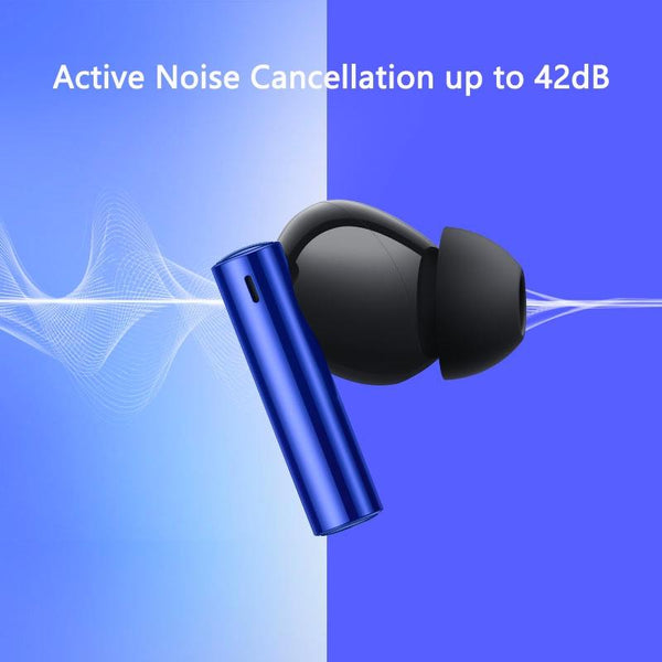 Blue Wireless Active Noise Cancelling For Sports Earbuds
