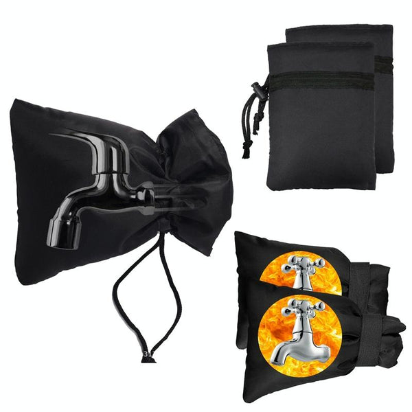 Outdoor Faucet Frost Protection Cover Oxford Cloth Hook And Loop Fastener Black Other Watering Equipment