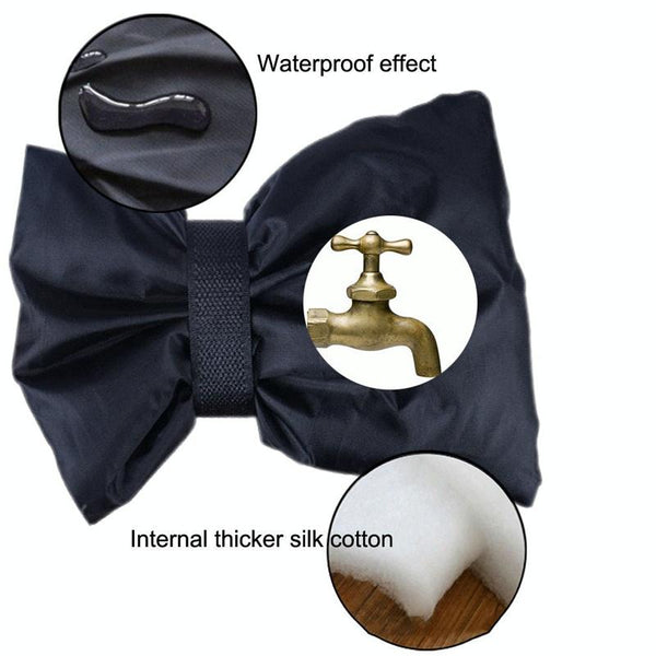 Outdoor Faucet Frost Protection Cover Oxford Cloth Hook And Loop Fastener Black Other Watering Equipment