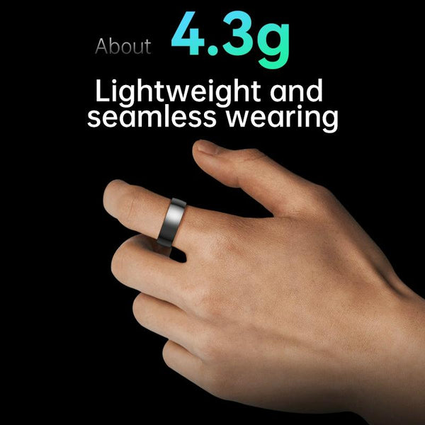 Smart Ring With Heart Rate Blood Oxygen Sleep & Sports Modes Size 11 Black Activity Trackers