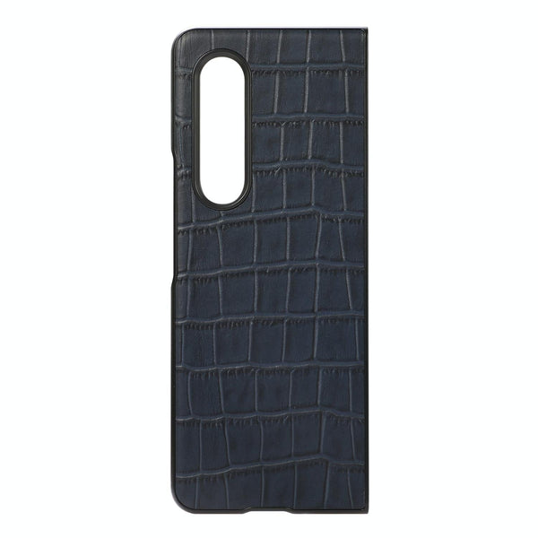 For Samsung Galaxy Z Fold4 5G Genuine Leather Crocodile Texture Phone Case Black Cases Covers & Skins