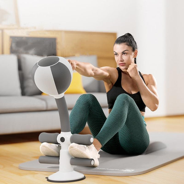 2 In 1 Sit Up Boxing Ball Stand With Punching Bag Gray / White Punching Bags