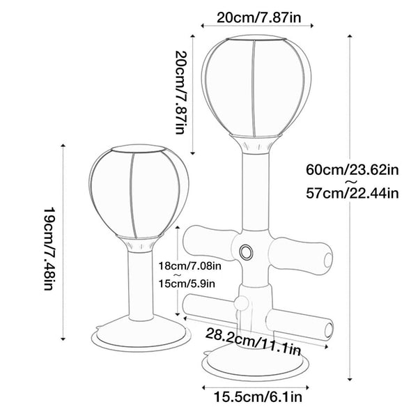 2 In 1 Sit Up Boxing Ball Stand With Punching Bag Gray / White Punching Bags