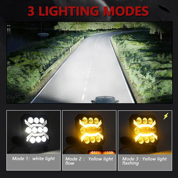 4 Inch Square Mixed Luminous Arch Bridge Angel Eye Car Work Light Led Car Lights