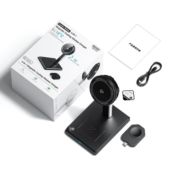 15W 4 In Magnetic Wireless Charger Stand Black Chargers & Cradles