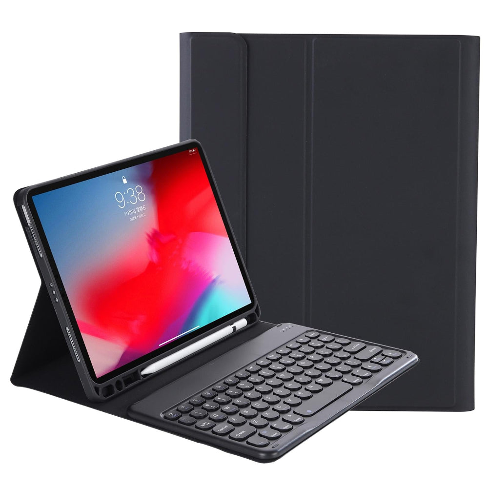 Detachable Bluetooth Keyboard Leather Case For Ipad Air 4 / 5 Candy Colour Skin Texture 10.9 Inch Black Cases Covers Keyboard Folios
