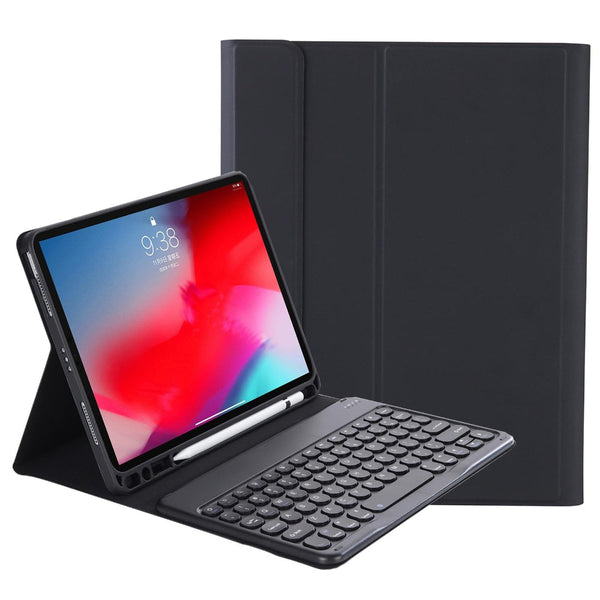 Detachable Bluetooth Keyboard Leather Case For Ipad Air 4 / 5 Candy Colour Skin Texture 10.9 Inch Black Cases Covers Keyboard Folios