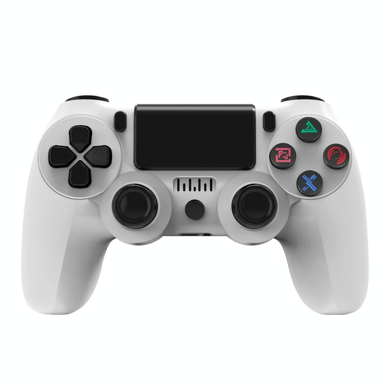 Wireless Bluetooth Game Controller For Ps4 With Dual Vibration And Light Strip White Controllers & Attachments