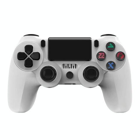 Wireless Bluetooth Game Controller For Ps4 With Dual Vibration And Light Strip White Controllers & Attachments