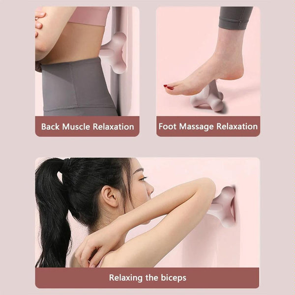 4 Corner Fascia Massage Ball For Neck & Shoulder Relief Yoga Fitness Pink Massagers