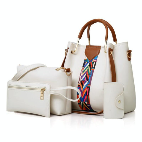 Versatile 4 In 1 Messenger Bag For Women Fashionable & Spacious White Women's Bags & Handbags