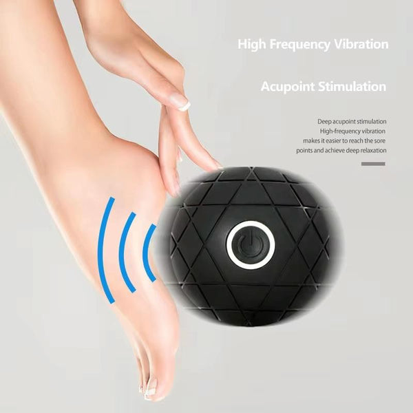Rechargeable 3D Vibrating Massage Ball For Muscle Relaxation And Fitness Black Massagers