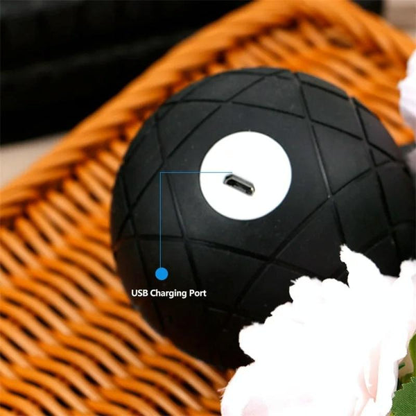 Rechargeable 3D Vibrating Massage Ball For Muscle Relaxation And Fitness Black Massagers