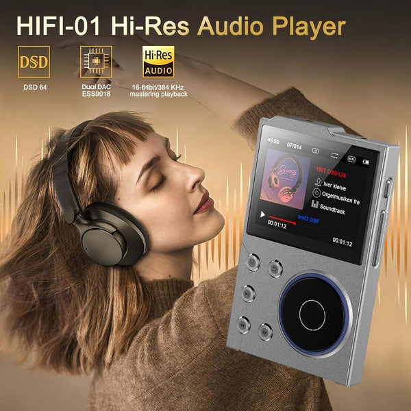 2.4 Inch Hifi Bluetooth Music Player Dsd256 Mastering Sound Quality 16Gb+16Gb Memory Gray Ipods & Mp3 Players