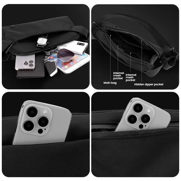 Men Cycling Chest Bag Casual Messenger Pack Black Bags & Panniers