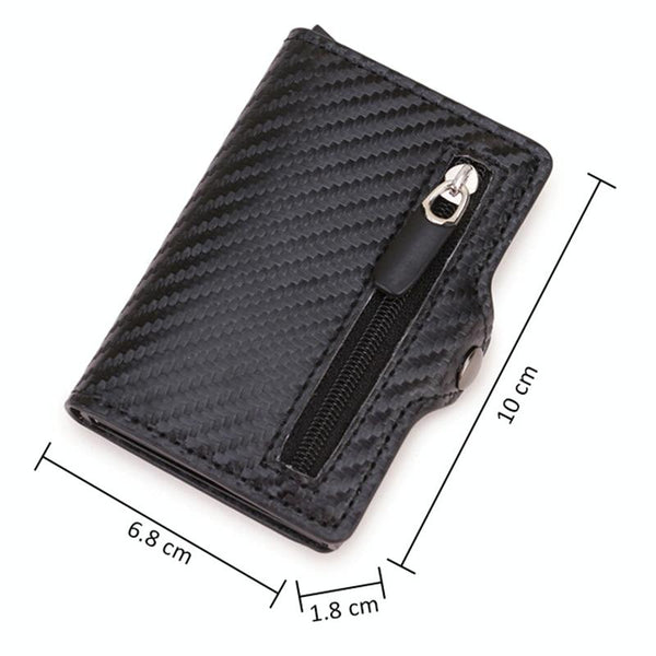 Multi Card Rfid Leather Holder With Metal Accent Black Wallets