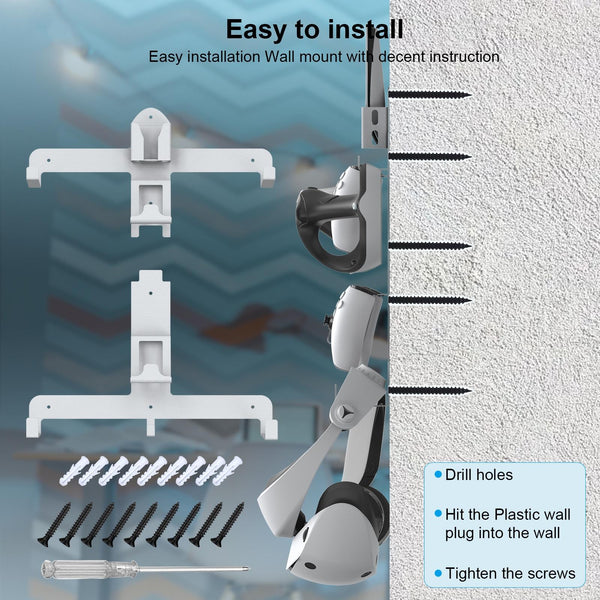 Wall Storage Bracket For Ps5 Vr2 Helmet / Headset Handle Remote Control White Other Video Game Accessories