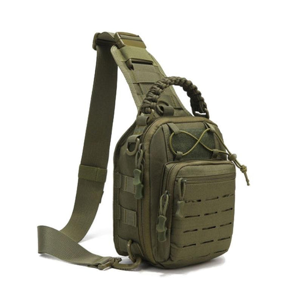 Multifunctional Laser Cut Crossbody Bag For Outdoor Sports Khaki Bags
