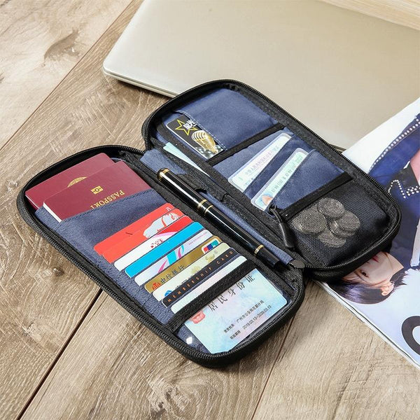 Rfid Travel Passport & Card Holder Gem Blue Business Card Holders
