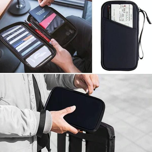 Rfid Travel Passport & Card Holder Gem Blue Business Card Holders