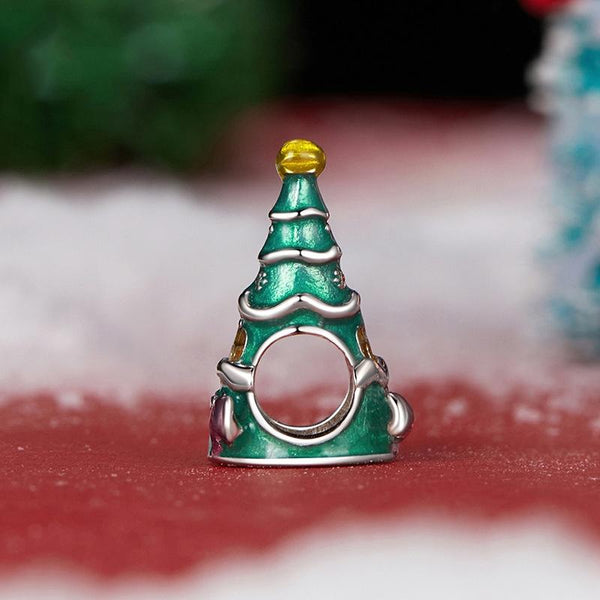 925 Sterling Silver Christmas Tree House Bracelet Beads Bracelets
