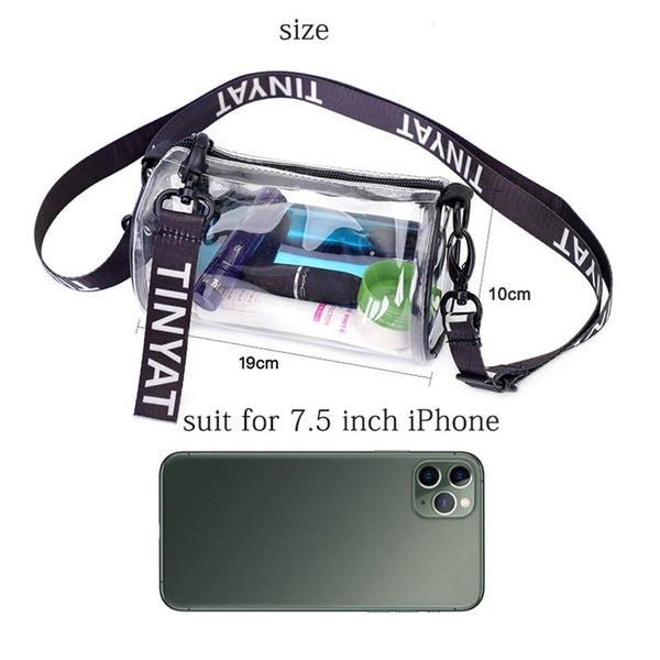 Transparent Pvc Mini Messenger Bag For Women White Women's Bags & Handbags