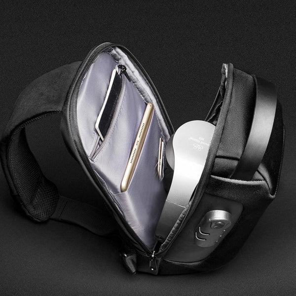 Men's Anti Theft Oxford Chest Bag Black Bags