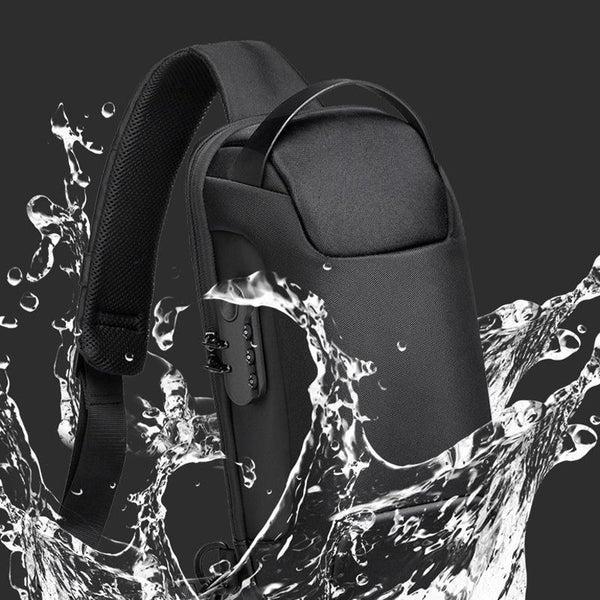 Men's Anti Theft Oxford Chest Bag Black Bags