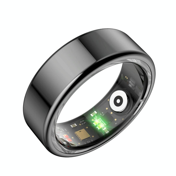 Smart Ring With Heart Rate Blood Oxygen Sleep Monitoring & Sports Modes Size 10 Black Activity Trackers