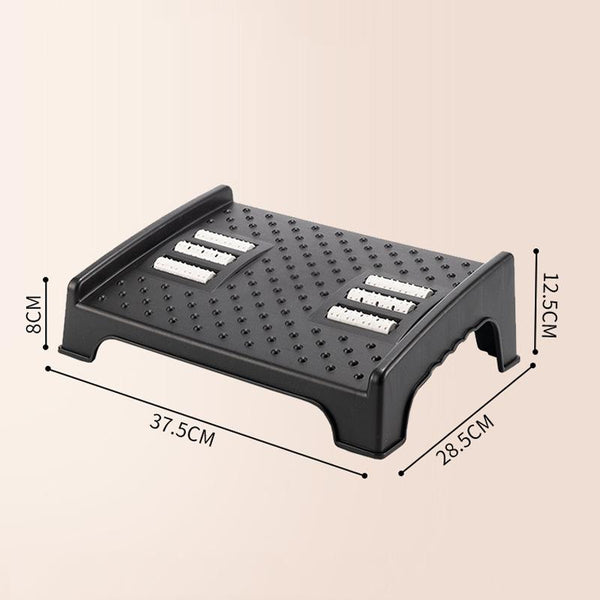 Double Row Roller Foot Pedal Footrest Black Ottomans Footstools & Poufs