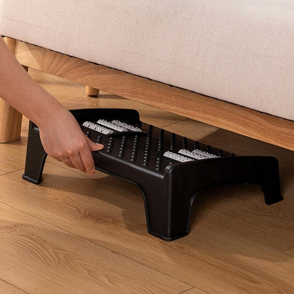 Double Row Roller Foot Pedal Footrest Black Ottomans Footstools & Poufs