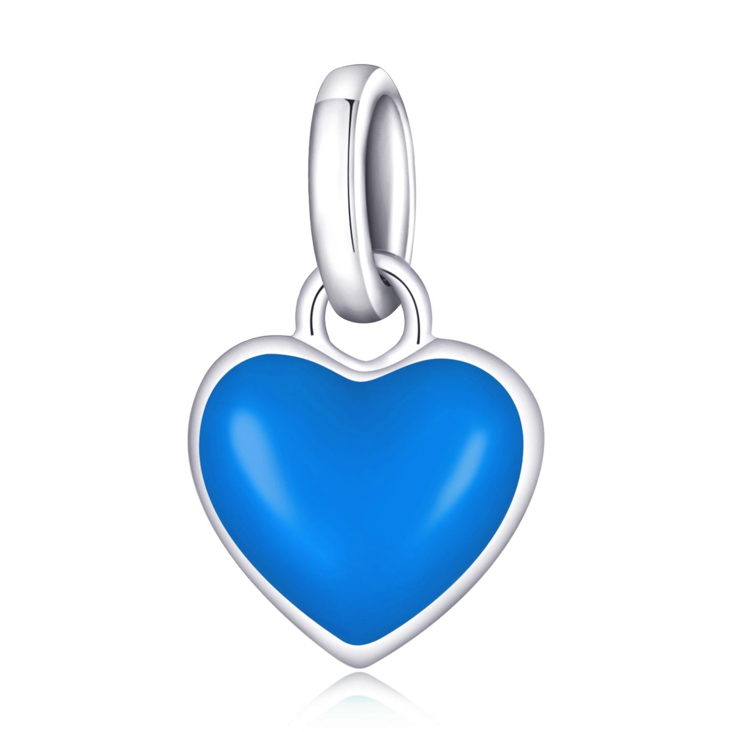 925 Sterling Silver Heart Pendant For Diy Bracelets & Necklaces Blue Charms & Pendants