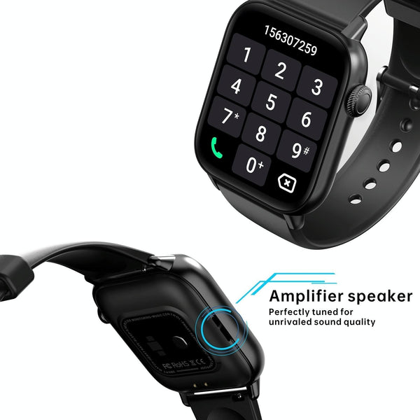 1.83 Inch Bt5.2 Smart Sport Watch Support Sleep / Heart Rate Blood Oxygen Temperature Pressure Health Monitor Black + White Smart Watches